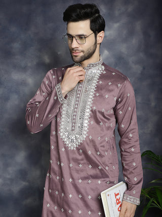 Men's Sequins Embroidered Kurta Pyjama Set