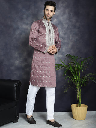 Men's Sequins Embroidered Kurta Pyjama Set