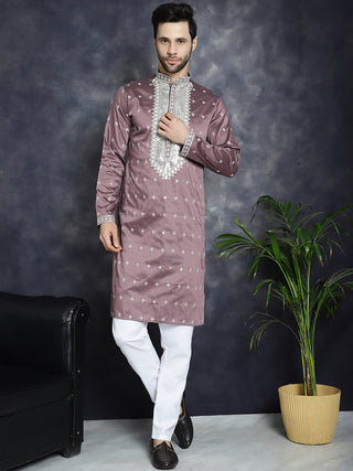 Men's Sequins Embroidered Kurta Pyjama Set