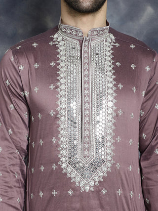 Men's Sequins Embroidered Kurta Pyjama Set