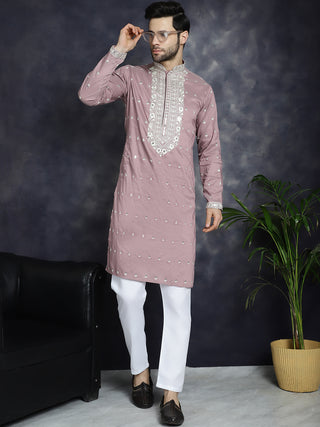 Men's Chikankari Embroidered Kurta Pyjama Set