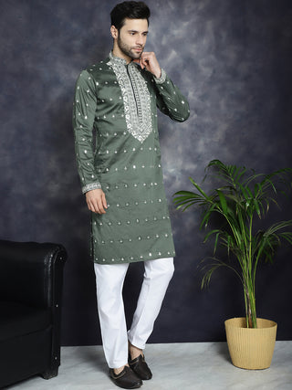 Men's Chikankari Embroidered Kurta Pyjama Set