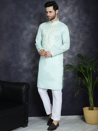 Men's Chikankari Embroidered Kurta Pyjama Set