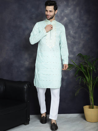 Men's Chikankari Embroidered Kurta Pyjama Set