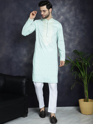 Men's Chikankari Embroidered Kurta Pyjama Set