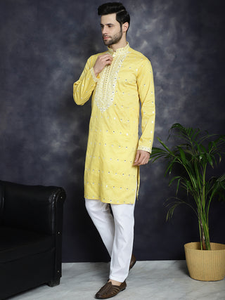 Men's Chikankari Embroidered Kurta Pyjama Set