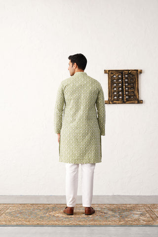 Chikankari Pure Cotton Kurta with Pyjama