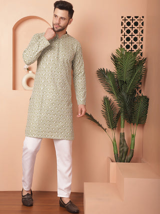 Chikankari Pure Cotton Kurta with Pyjama