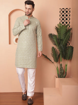 Chikankari Pure Cotton Kurta with Pyjama