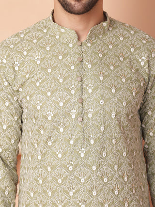 Chikankari Pure Cotton Kurta with Pyjama