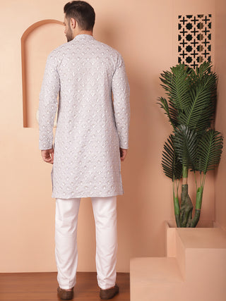 Chikankari Pure Cotton Kurta with Pyjama