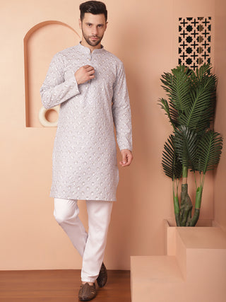 Chikankari Pure Cotton Kurta with Pyjama