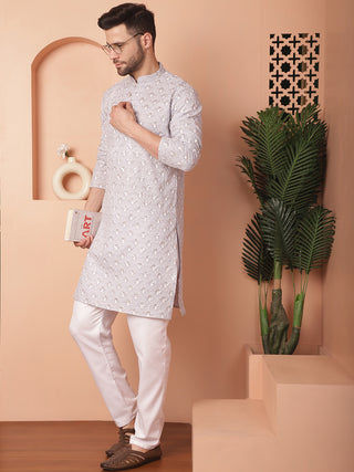 Chikankari Pure Cotton Kurta with Pyjama