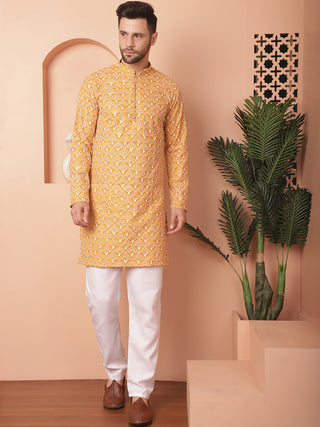 Chikankari Pure Cotton Kurta with Pyjama