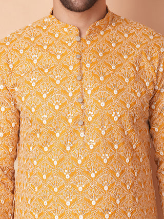 Chikankari Pure Cotton Kurta with Pyjama