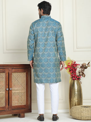 Men's Silk Blend Straight Kurta Pyjama Set