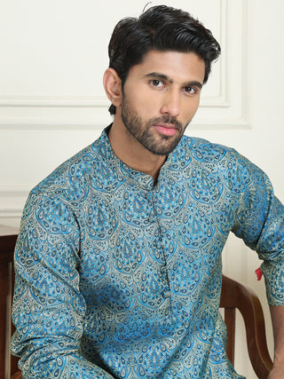 Men's Silk Blend Straight Kurta Pyjama Set