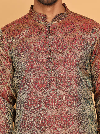 Men's Silk Blend Straight Kurta Pyjama Set