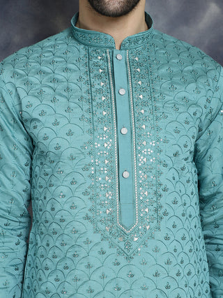 Men's Sequins Embroidered Kurta With Pyjama