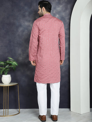 Men's Sequins Embroidered Kurta With Pyjama