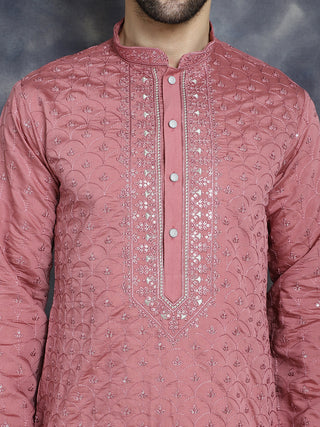 Men's Sequins Embroidered Kurta With Pyjama