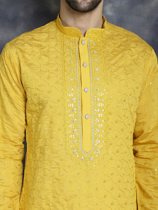 Men's Sequins Embroidered Kurta With Pyjama