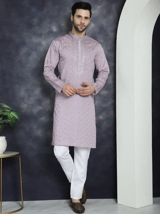 Men's Sequins Embroidered Kurta With Pyjama