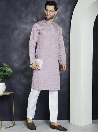 Men's Sequins Embroidered Kurta With Pyjama