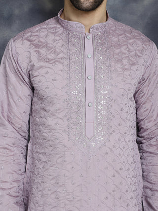 Men's Sequins Embroidered Kurta With Pyjama