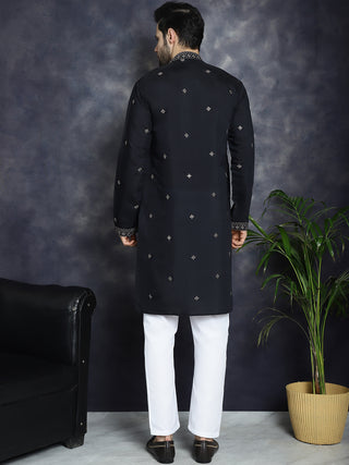 Men's Sequins Embroidered Kurta With Pyjama