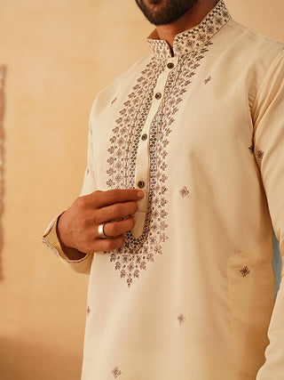 Men's Sequins Embroidered Kurta With Pyjama