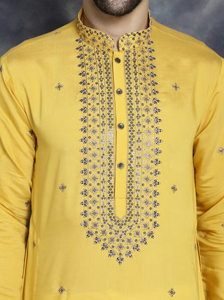 Men's Sequins Embroidered Kurta With Pyjama