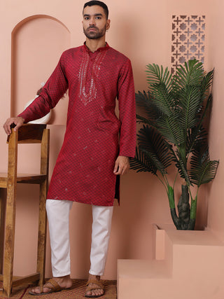 Men's Sequins Embroidered Kurta With Pyjama