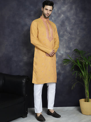 Men's Sequins Embroidered Kurta With Pyjama