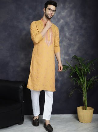 Men's Sequins Embroidered Kurta With Pyjama