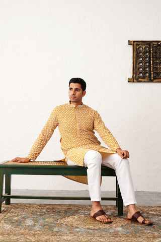 Chikankari Pure Cotton Kurta with Pyjama