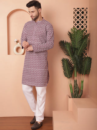 Chikankari Pure Cotton Kurta with Pyjama