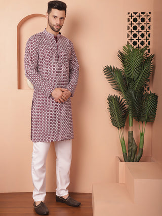 Chikankari Pure Cotton Kurta with Pyjama