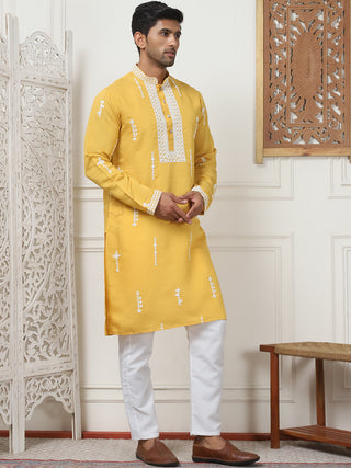 Collar Chikankari Embroidered Kurta With Pyjama