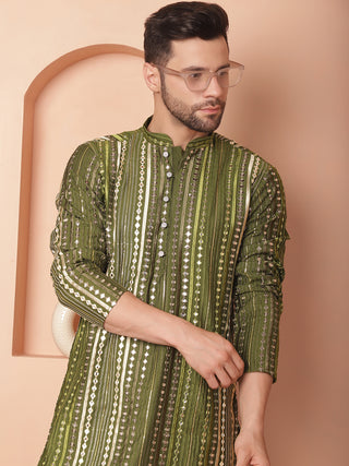 Men's Mirror Work Kurta Payjama Sets