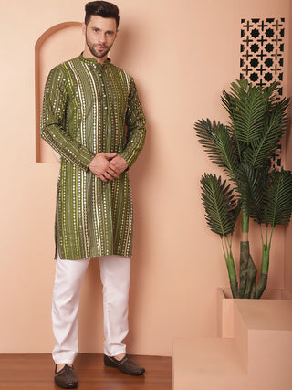 Men's Mirror Work Kurta Payjama Sets