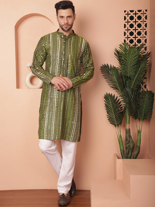 Men's Mirror Work Kurta Payjama Sets