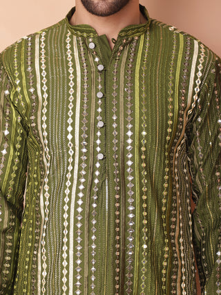 Men's Mirror Work Kurta Payjama Sets