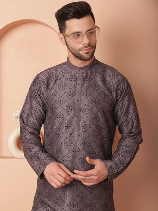 Men's Chikankari and Sequence Kurta with Pyjama