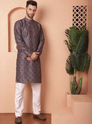 Men's Chikankari and Sequence Kurta with Pyjama