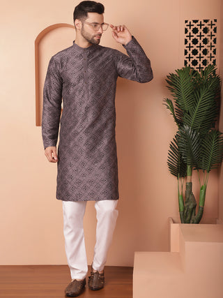 Men's Chikankari and Sequence Kurta with Pyjama