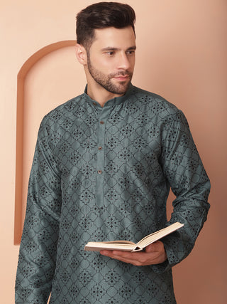 Men's Chikankari and Sequence Kurta with Pyjama