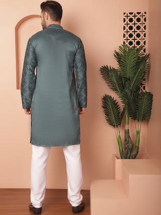 Men's Chikankari and Sequence Kurta with Pyjama