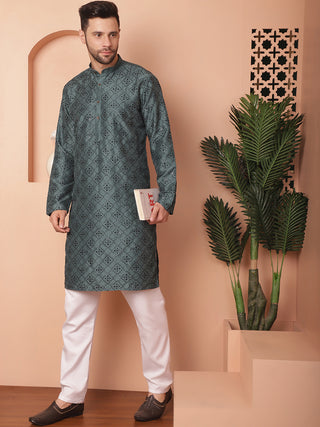 Men's Chikankari and Sequence Kurta with Pyjama