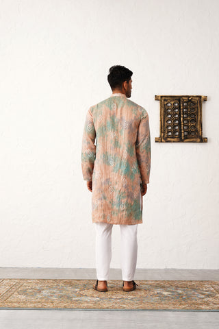 Men's Multi Tei-Dye Printed Kurta Pyjama Set